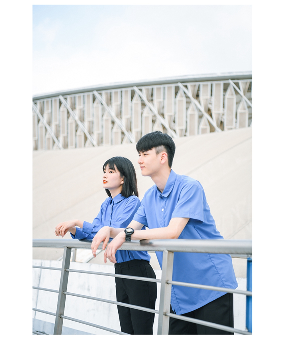 大学夏季日韩风校服套装模特展示