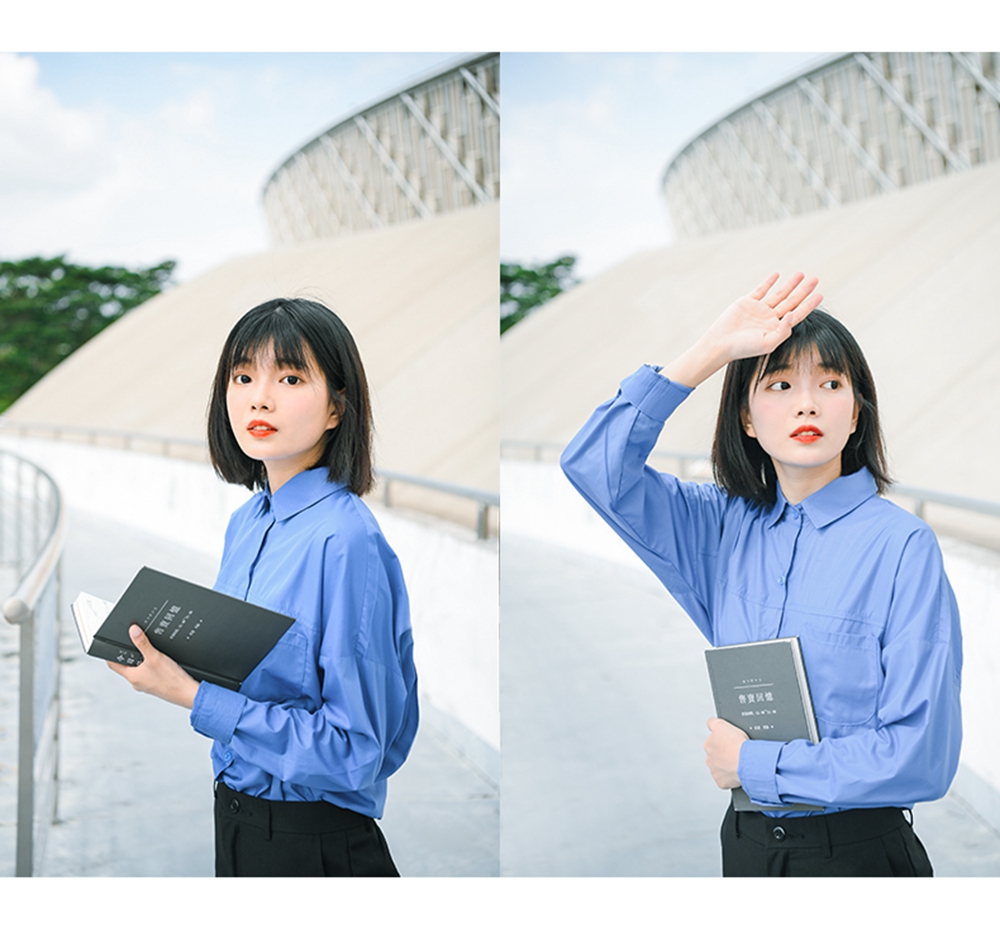 大学夏季日韩风校服套装模特展示