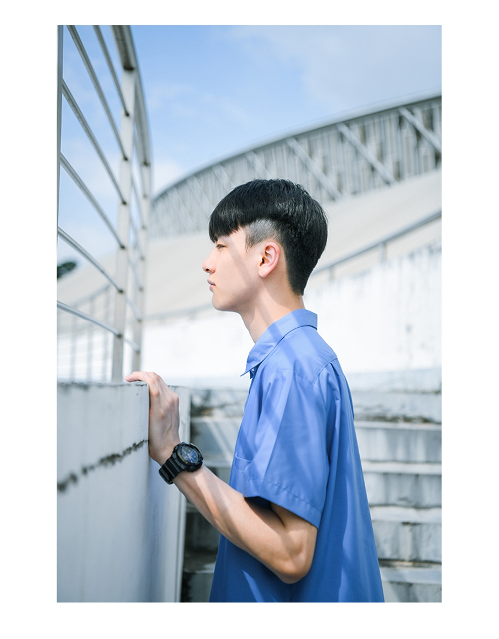 大学夏季日韩风校服套装模特展示