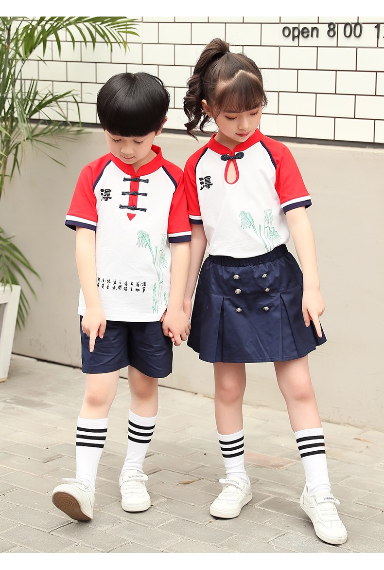 改良国风校服套装定做8869