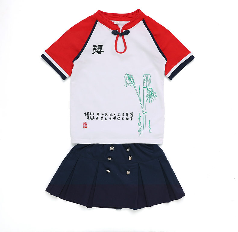 改良国风校服套装定做8869