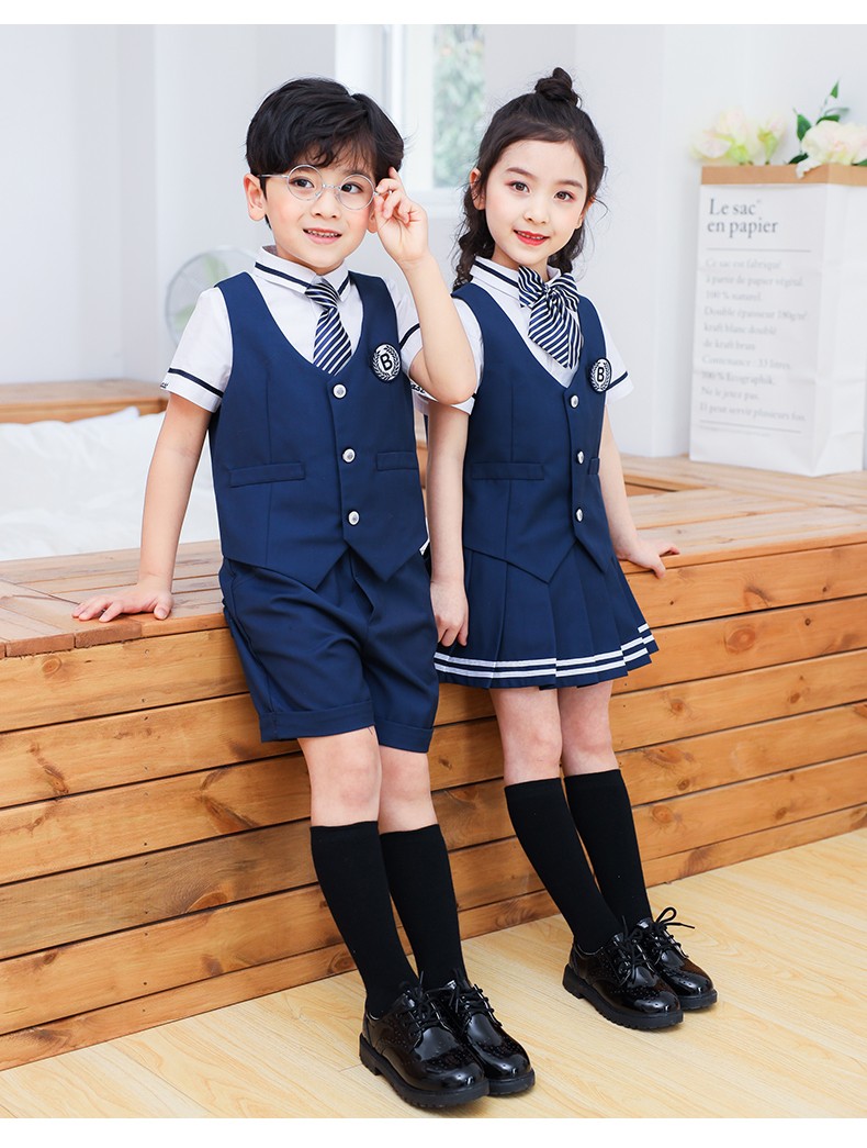 正装校服-马甲短袖套装2027