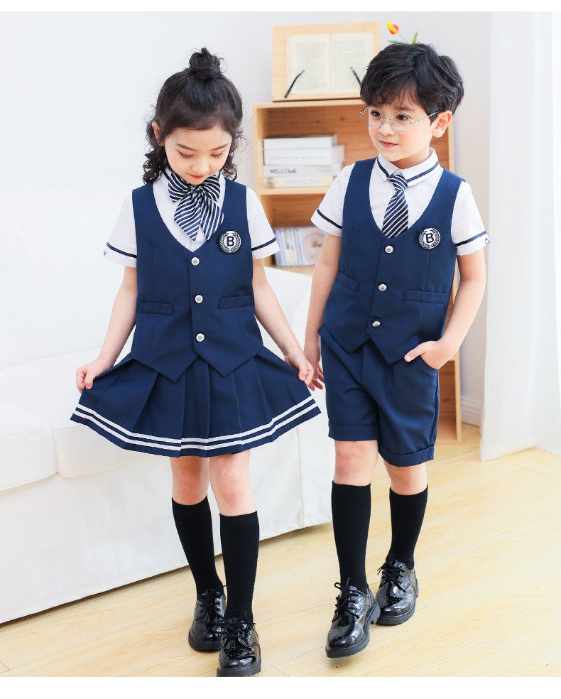 正装校服-马甲短袖套装2027