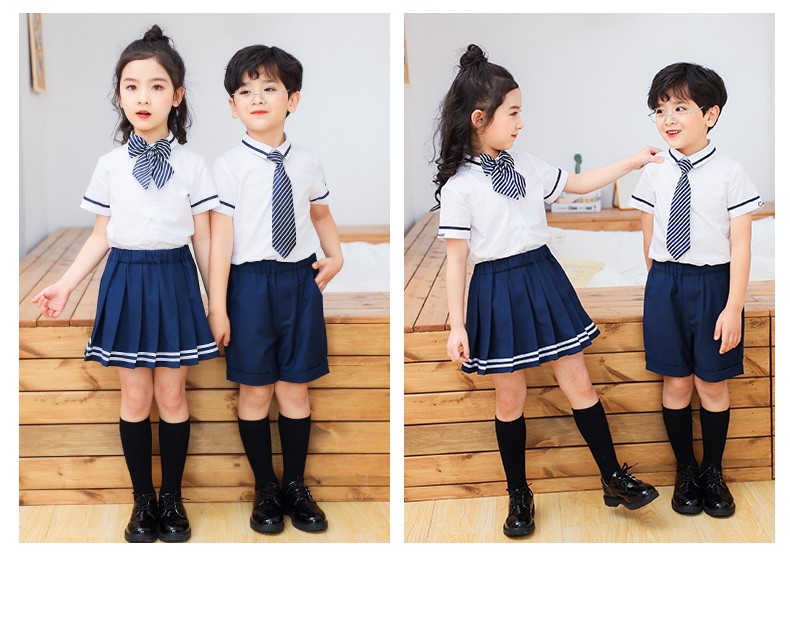 正装校服-马甲短袖套装2027模特展示