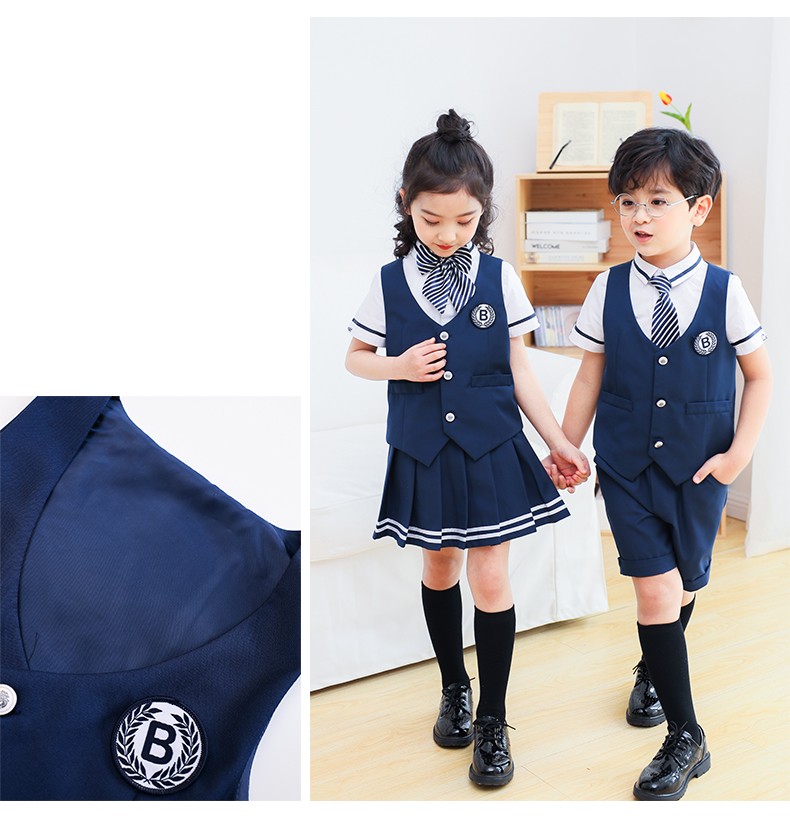 正装校服-马甲短袖套装2027