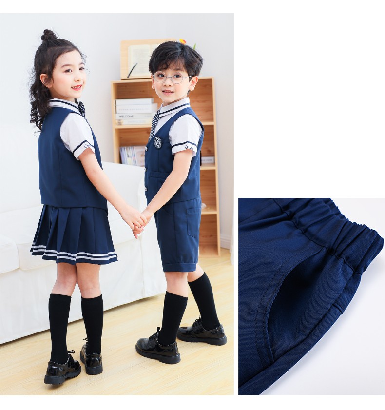 正装校服-马甲短袖套装2027