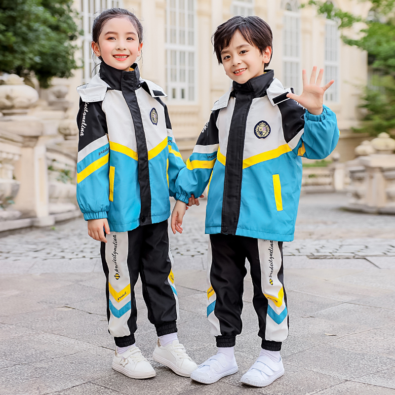 加绒长袖校服图片,长袖秋冬校服定做