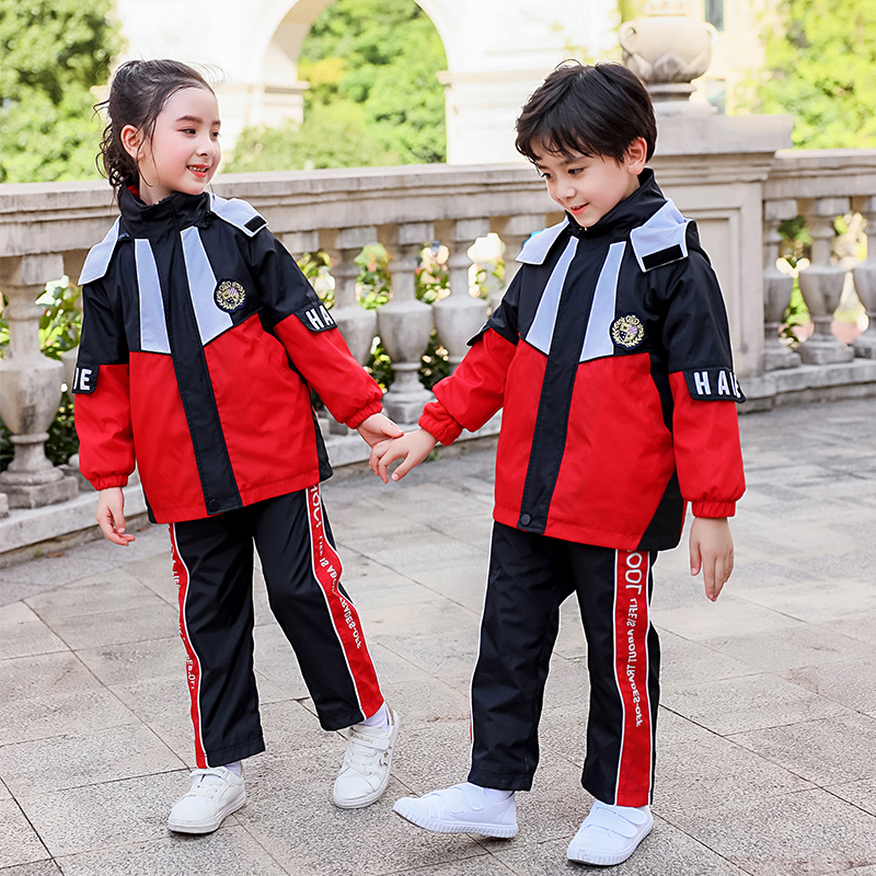 红色校服，校服厂家，小学生校服定做