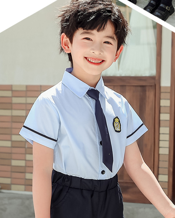 男生短袖衬衫校服，男生校服，儿童校服，小学生校服
